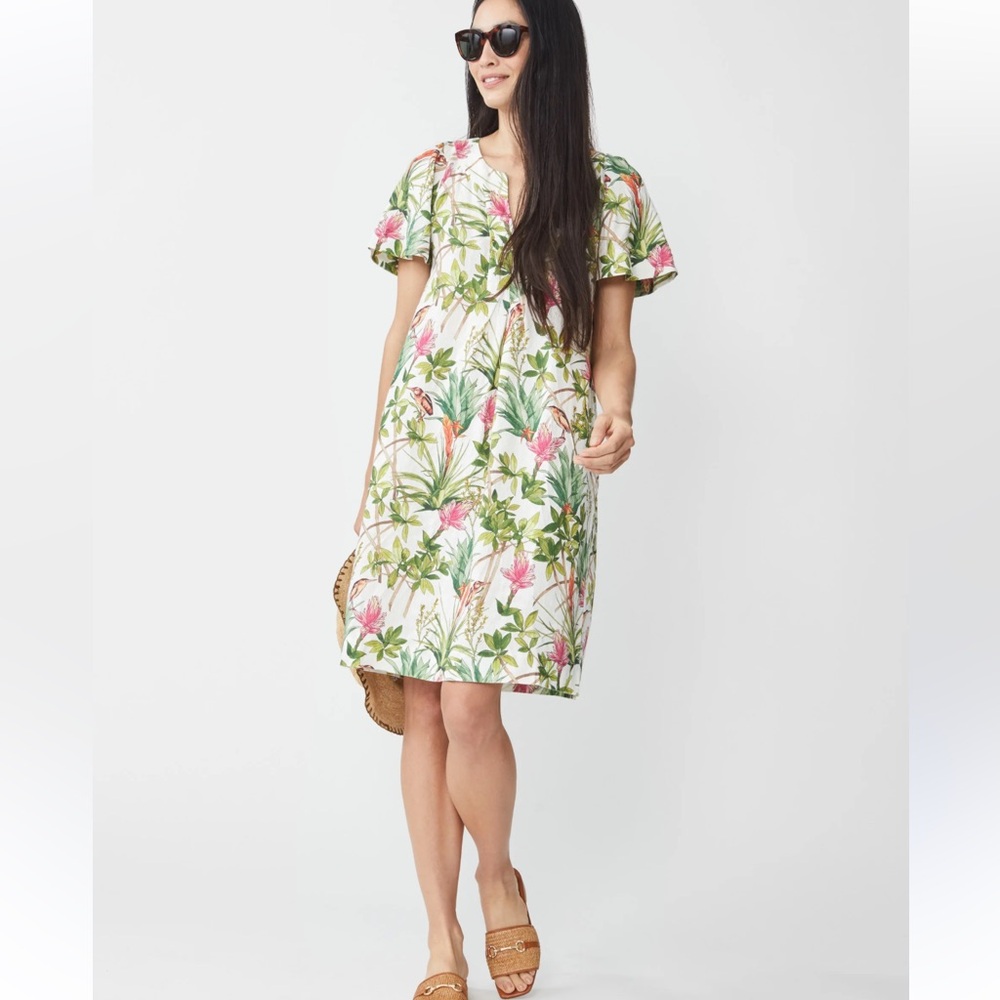 J McLaughlin cordelia dress in mangrove Idyll size small
